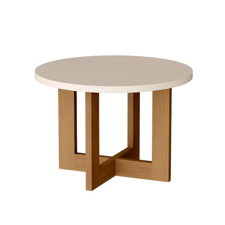 طاولة قهوة دائرية  خدمة لغرف المعيشة والمنزل لون ابيض