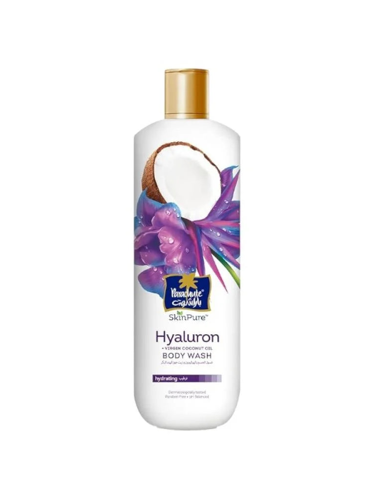 غسول الجسم سكين بيور المرطب بالهيالورونيك وزيت جوز الهند من باراشوت - 400 مل