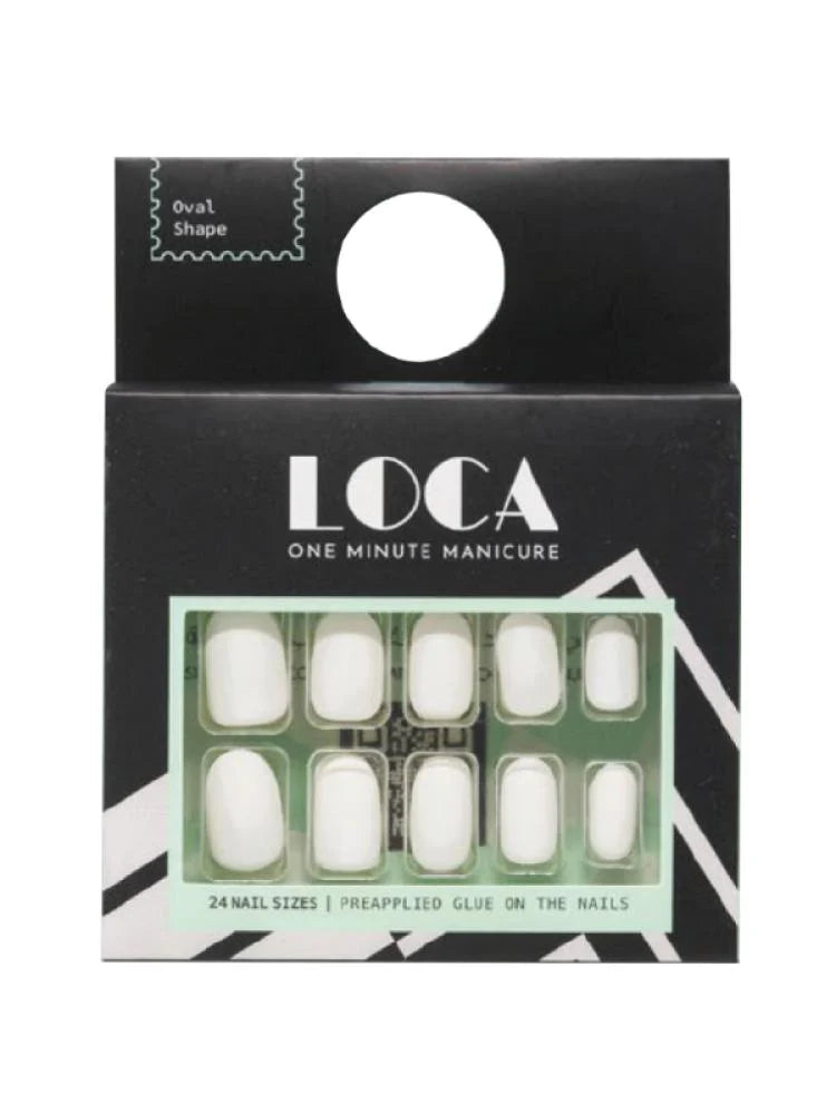 Luca Self-Adhesive Artificial Nails - Matte White #12