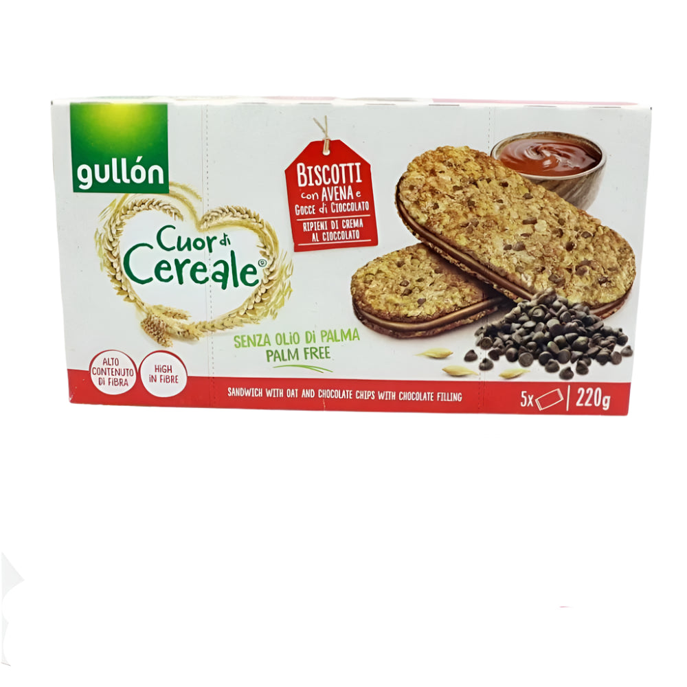 جولن-بسكويت ساندويتش بقطع الشوكولا وحشوة كريمة الشوكولاتة(الحبوب الكاملة)220جرام
