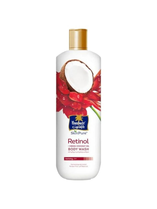 غسول الجسم سكين بيور منعش بالريتنول و زيت جوز الهند البكر من باراشوت - 400 مل