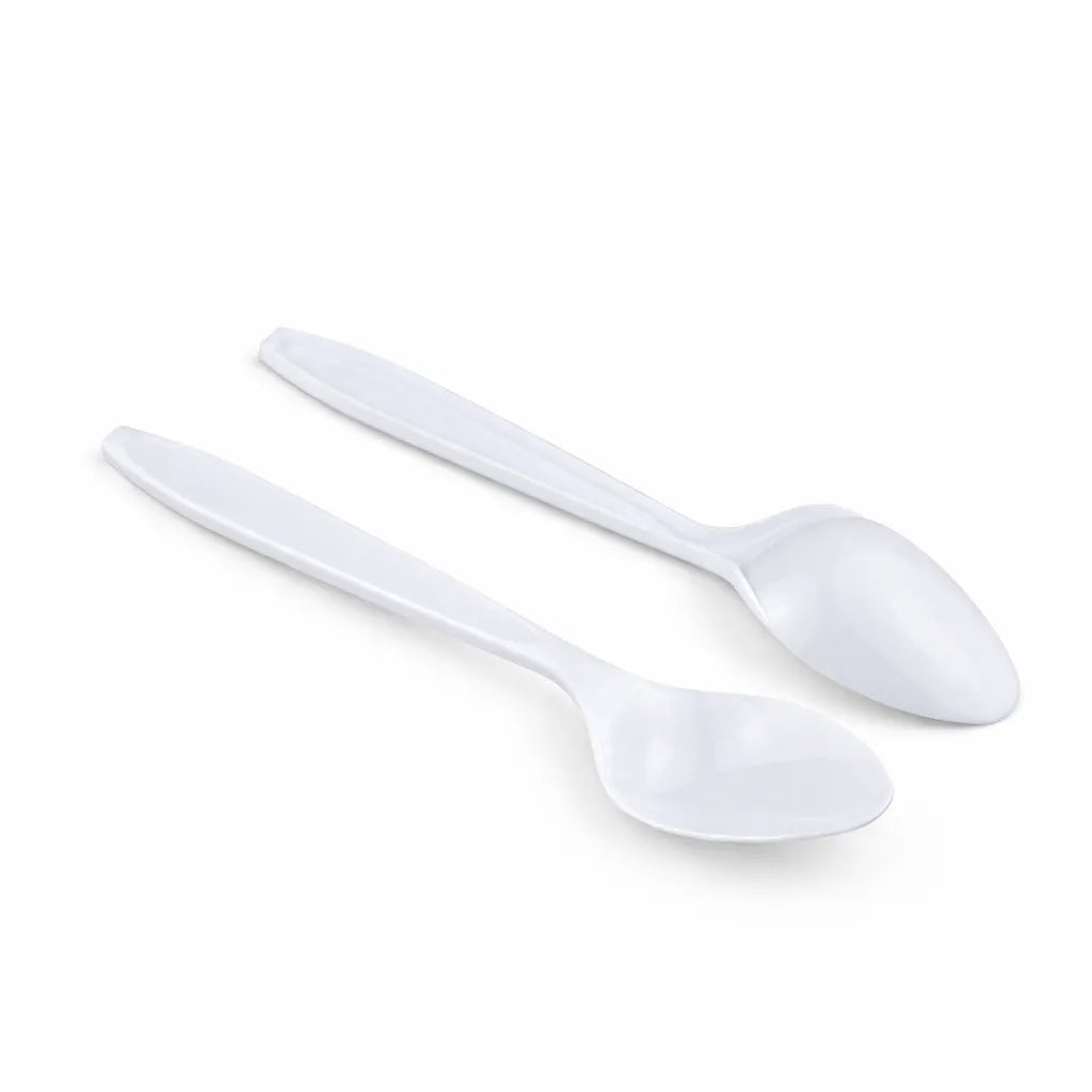 عسق ملاعق بلاستيك ثقيل أبيض 50حبة