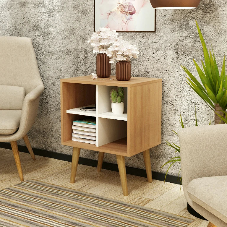 طاولة جانبية لغرف المعيشة والمنزل لون جوزي تكنو موبايلي