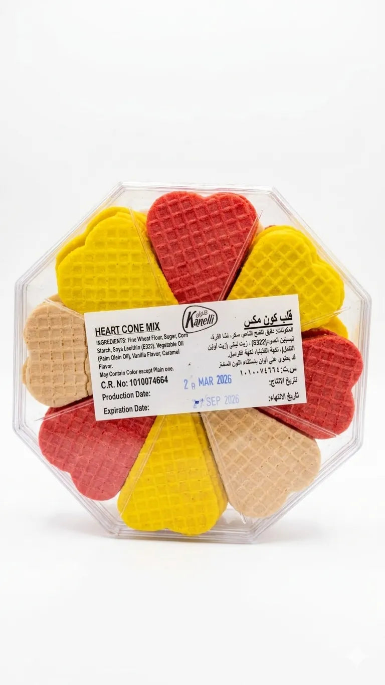 Heart-shaped biscuits for ice cream decoration