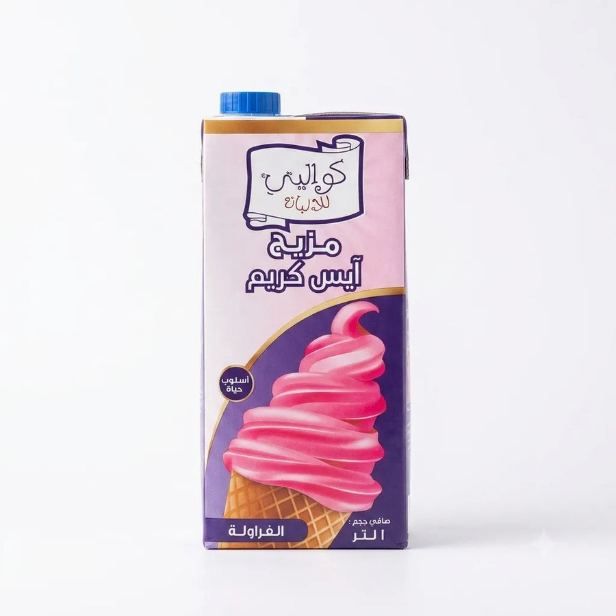 مزيج ايسكريم الفراولة كواليتي 1 لتر