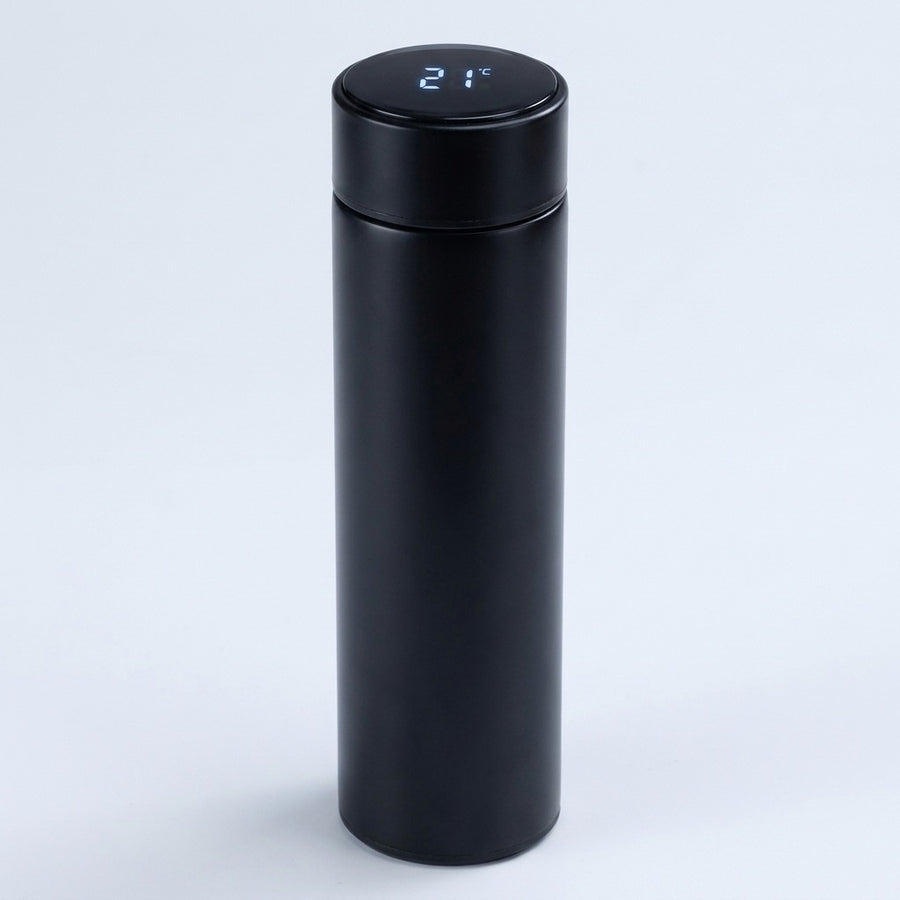 Temperature display thermal mug - black