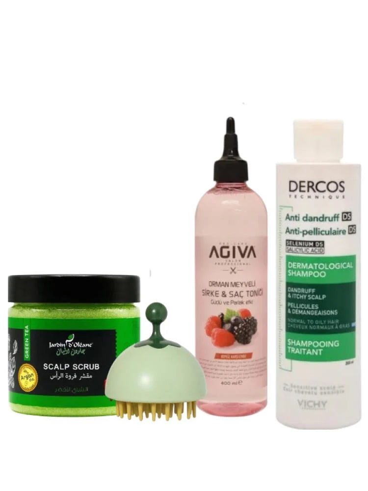 بكج التخلص من قشرة الشعر + فرشاة تدليك فروة الرأس هدية