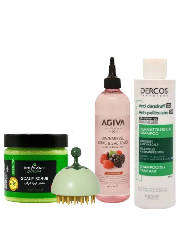 بكج التخلص من قشرة الشعر + فرشاة تدليك فروة الرأس هدية