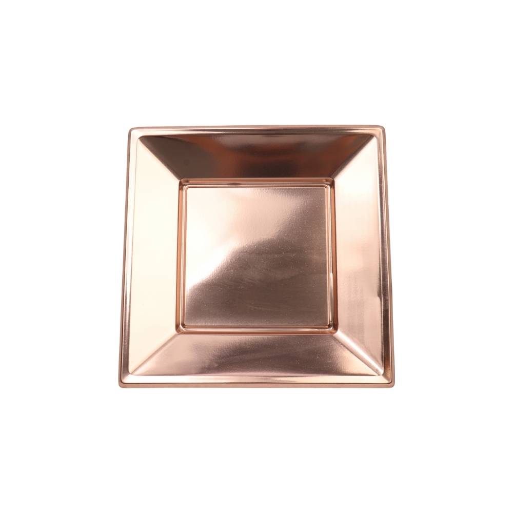 صحون بلاستيك مربعة – لون نحاسي (8 قطع) s