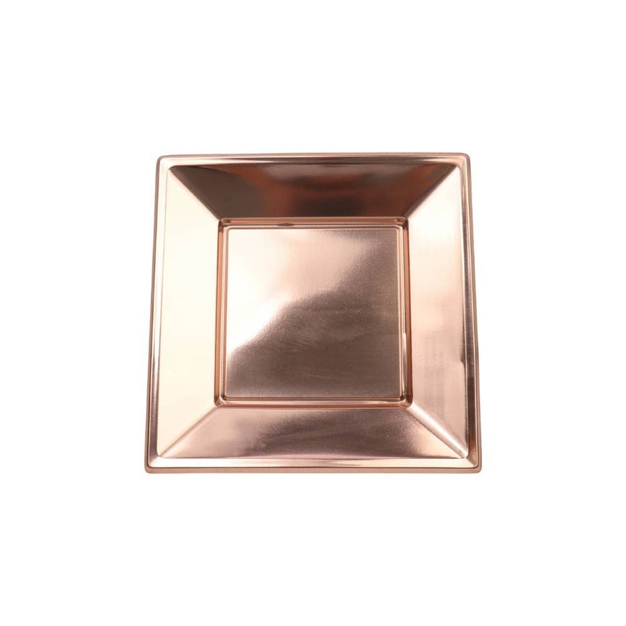 صحون بلاستيك مربعة – لون نحاسي (8 قطع) s