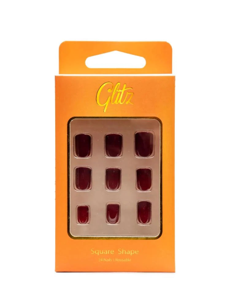 اظافر صناعيه لصق ذاتي رقم 23 مربع أومبير فاتح من جليتز - 24حبه