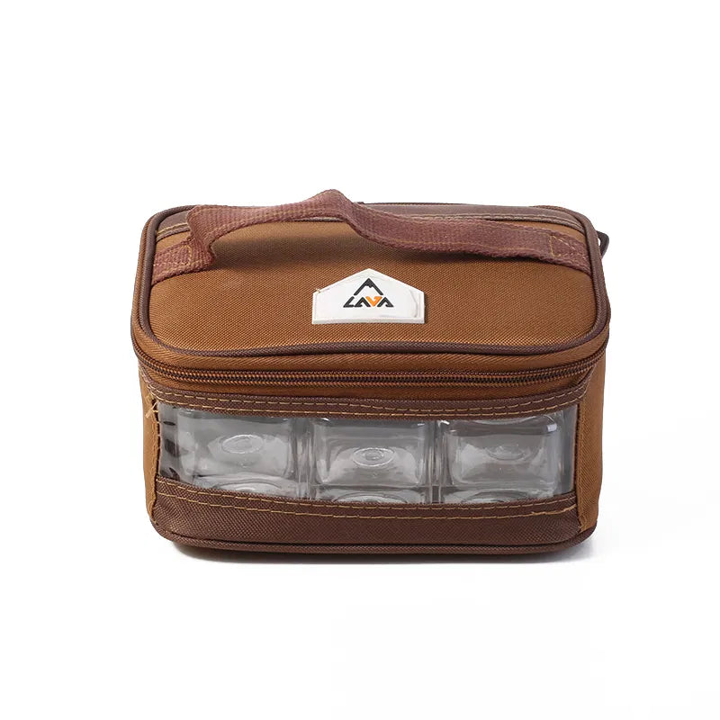 شنطة علب بهارات بني