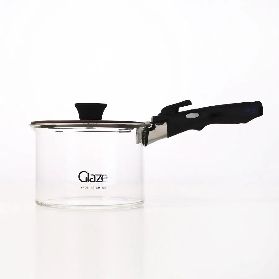 قدر زجاجي بيد متحركة مقاس 16