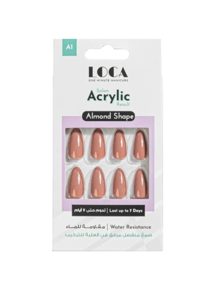 Luca A1 Acrylic Nails, Nude Color - 24 Pieces
