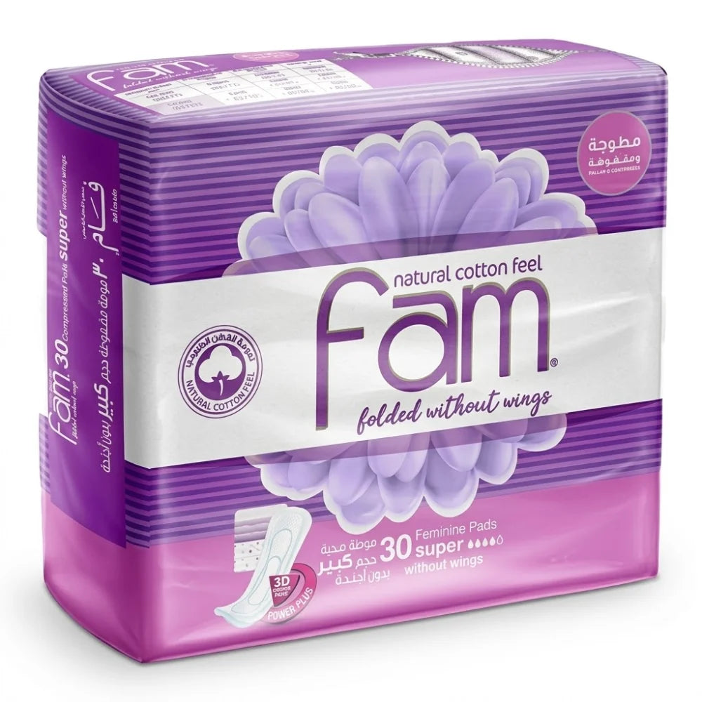 Fam Sanitary Pads Large Size Without Wings 30 Pieces