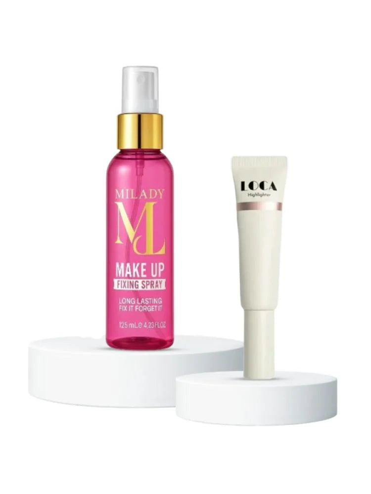 مجموعة هايلايتر لوكا ومثبت مكياج - قطعتين
