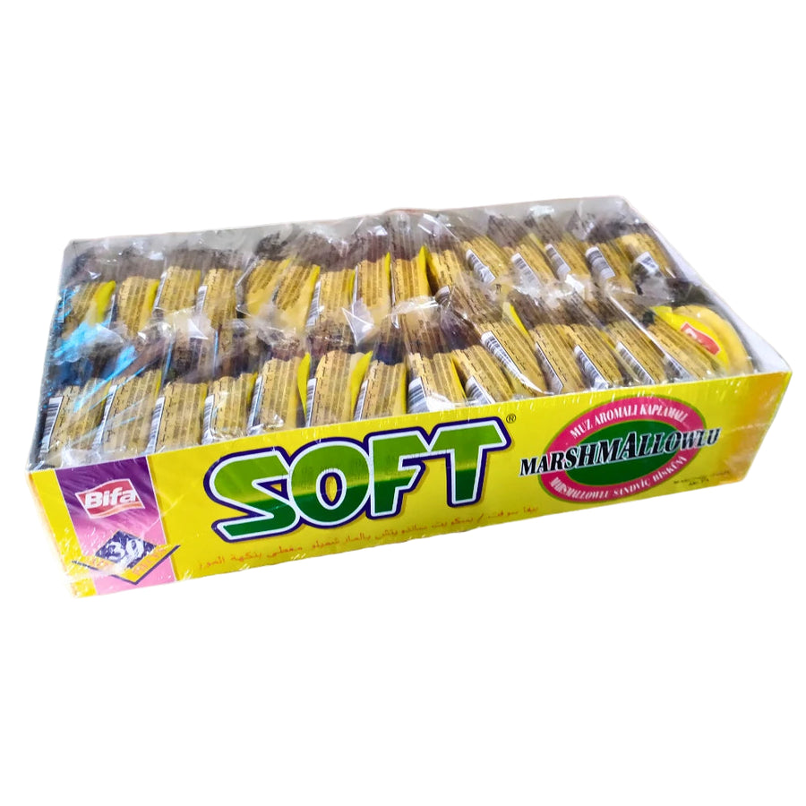 بيفا سوفت بسكويت بالمارشملو مغطى بنكهة الموز30 حبة الأصلي