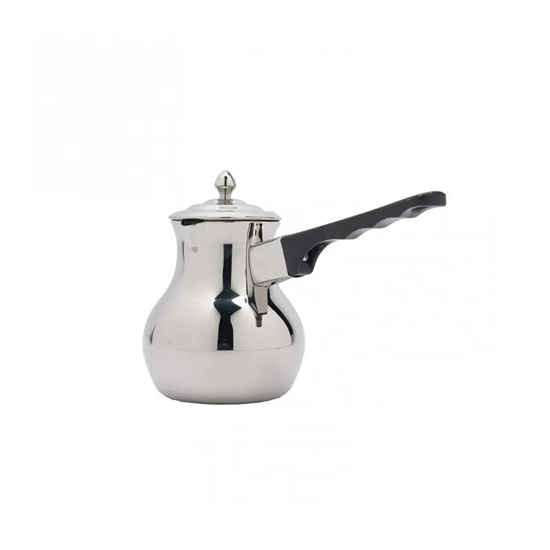 ركوة أسود استيل بغطاء وسط