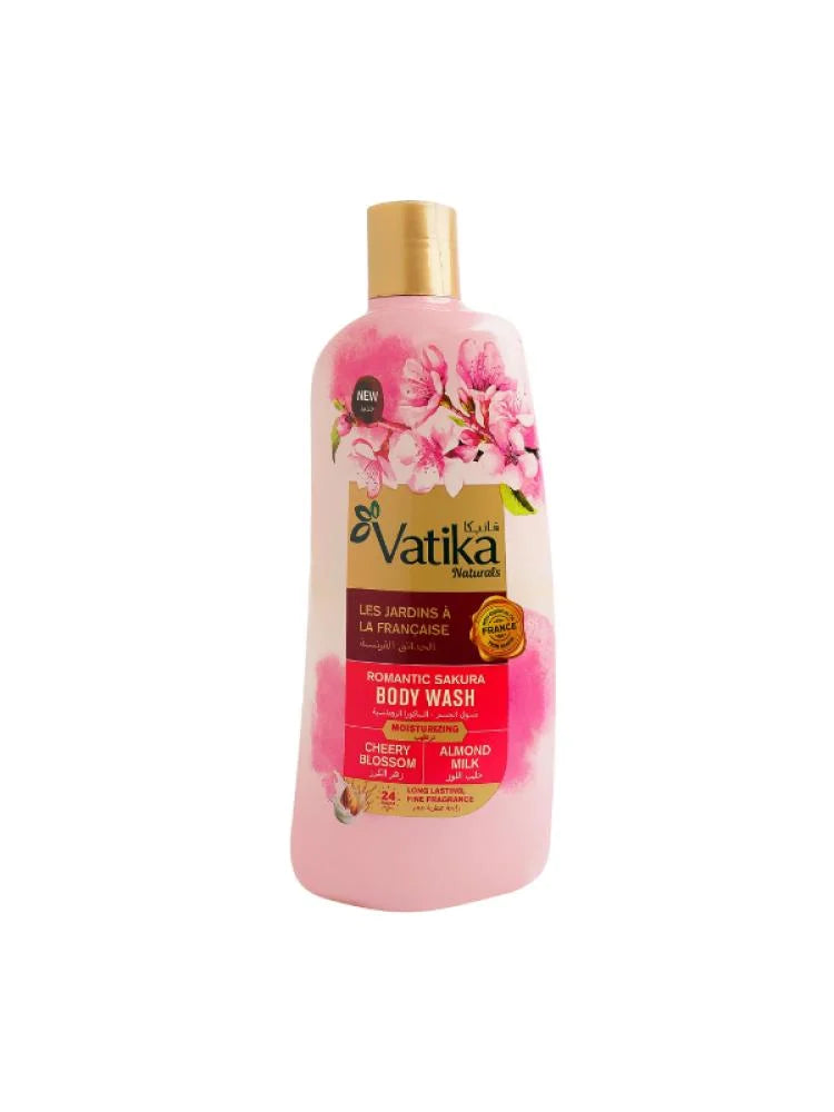 Vatika Romantic Sakura Moisturizing Body Wash with Cherry Blossom and Almond Milk - 500ml