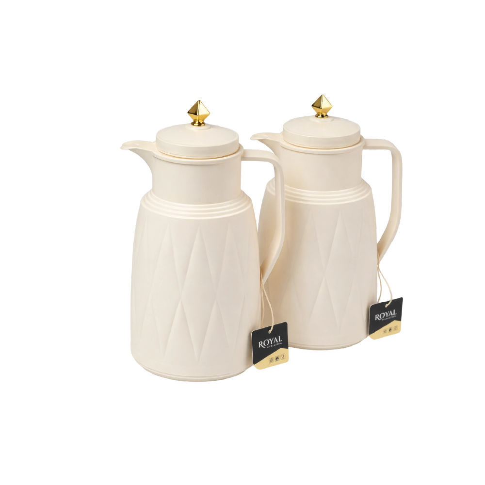 رويال طقم ترامس شاي وقهوة بلاستيك1 لتر 2 حبة