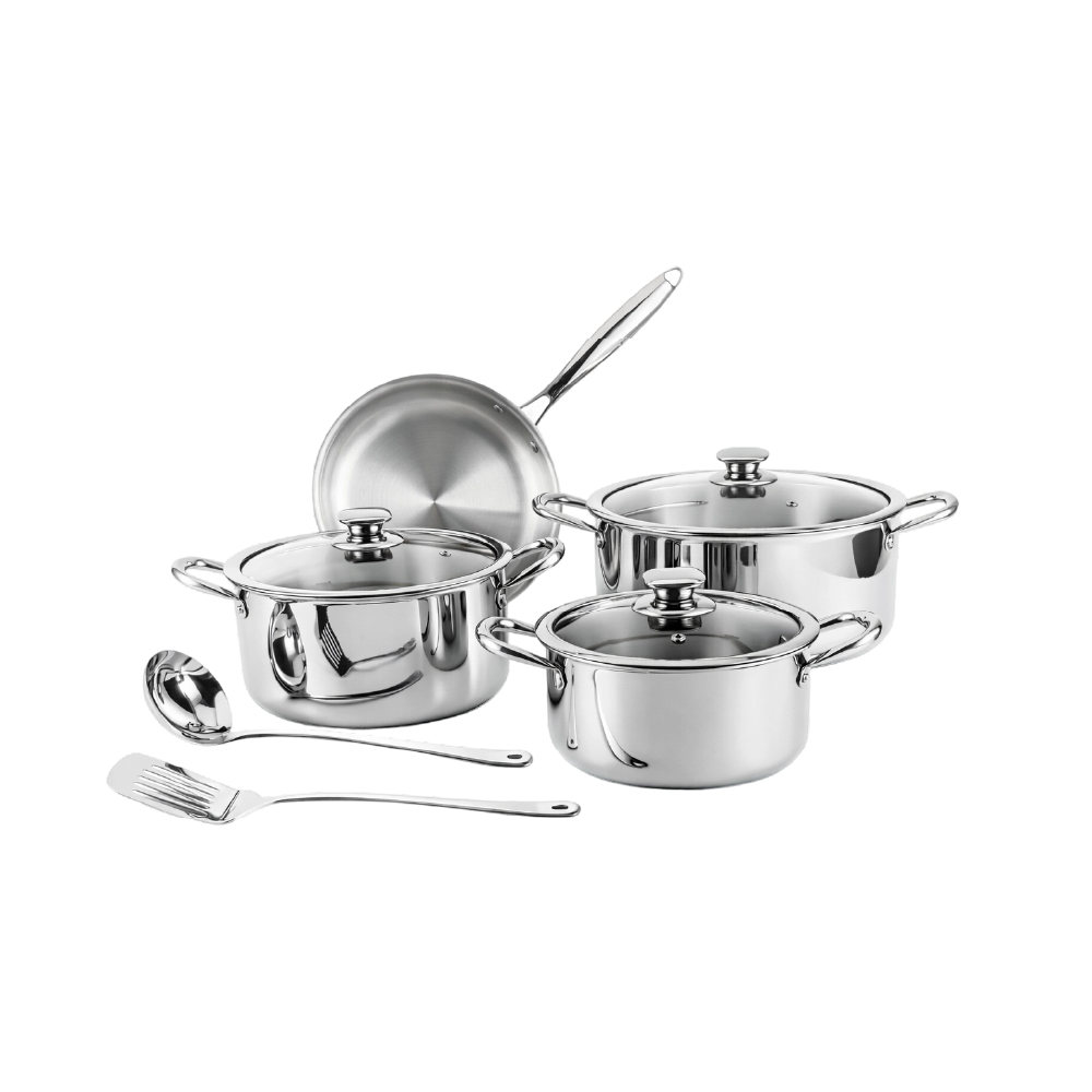 Royal 9-piece 3-tier stainless steel cookware set