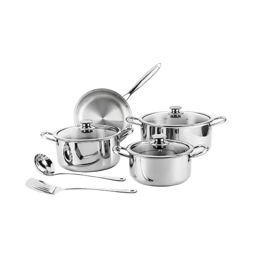 رويال طقم قدور استيل ثلاثي الطبقات 9 قطعة