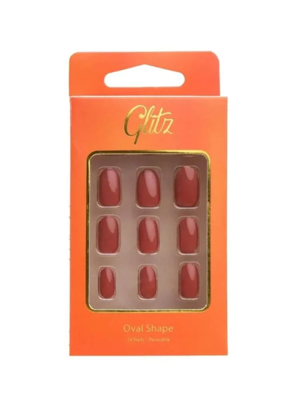 اظافر صناعيه لصق ذاتي رقم 16 اوفال سيلفر من جليتز - 24حبه