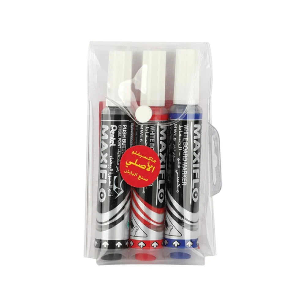 طقم اقلام سبورة ملون قابل للمسح راس مشطوف