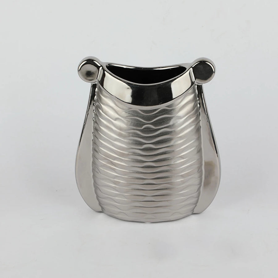 فازة فضي سيراميك مقاس 20 ارتفاع