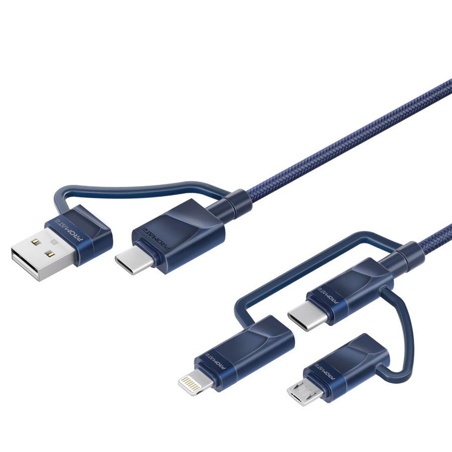 كابل PentaPower المتطور 6 في 1 للشحن ونقل البيانات - أزرق