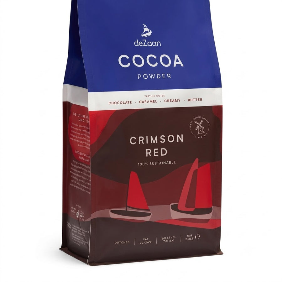 مسحوق كاكاو DeZaan Crimson Red – جودة هولندية عالمية بلون أحمر غامق فريد - 1كج