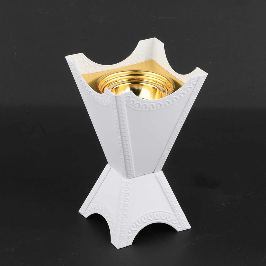 مبخرة ذهبي مع ابيض مقاس 17 سم