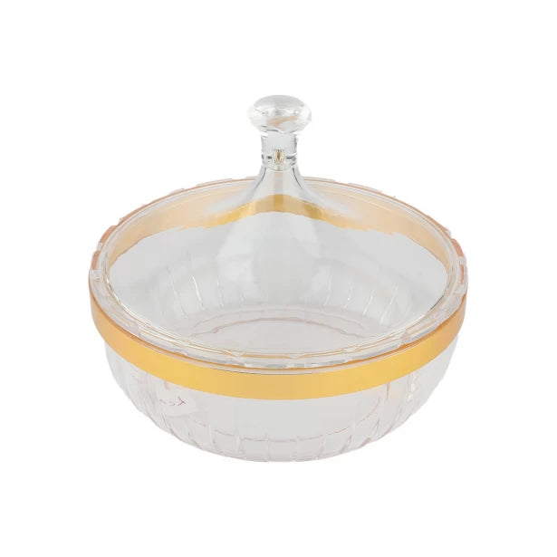 Bol en acrylique transparent avec couvercle, taille 22*10 cm