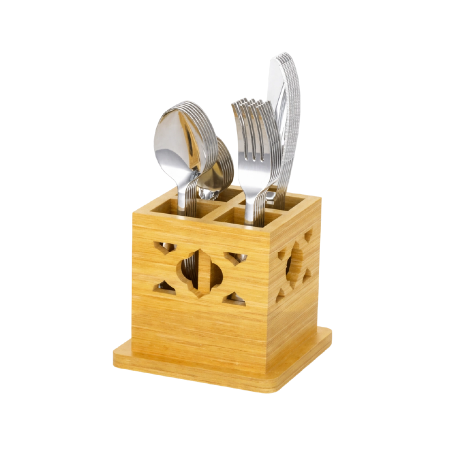 رويال حمالة ملاعق وسكاكين خشب