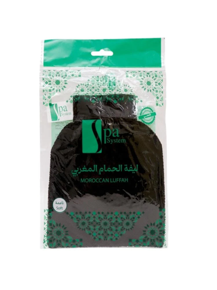 स्पा सिस्टम मोरक्कन बाथ लूफा - काला