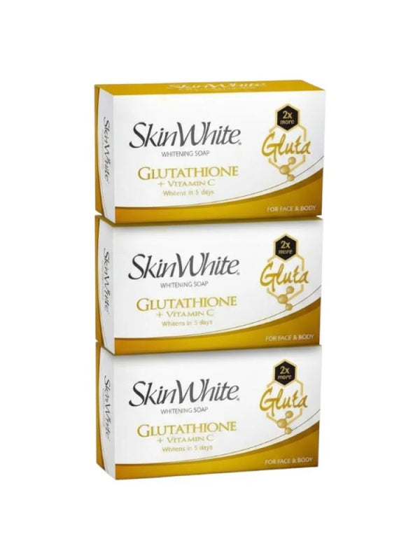 صابون تفتيح البشره بالجلوتاثيون وفيتامين سى من سكين وايت - 3×90 جرام