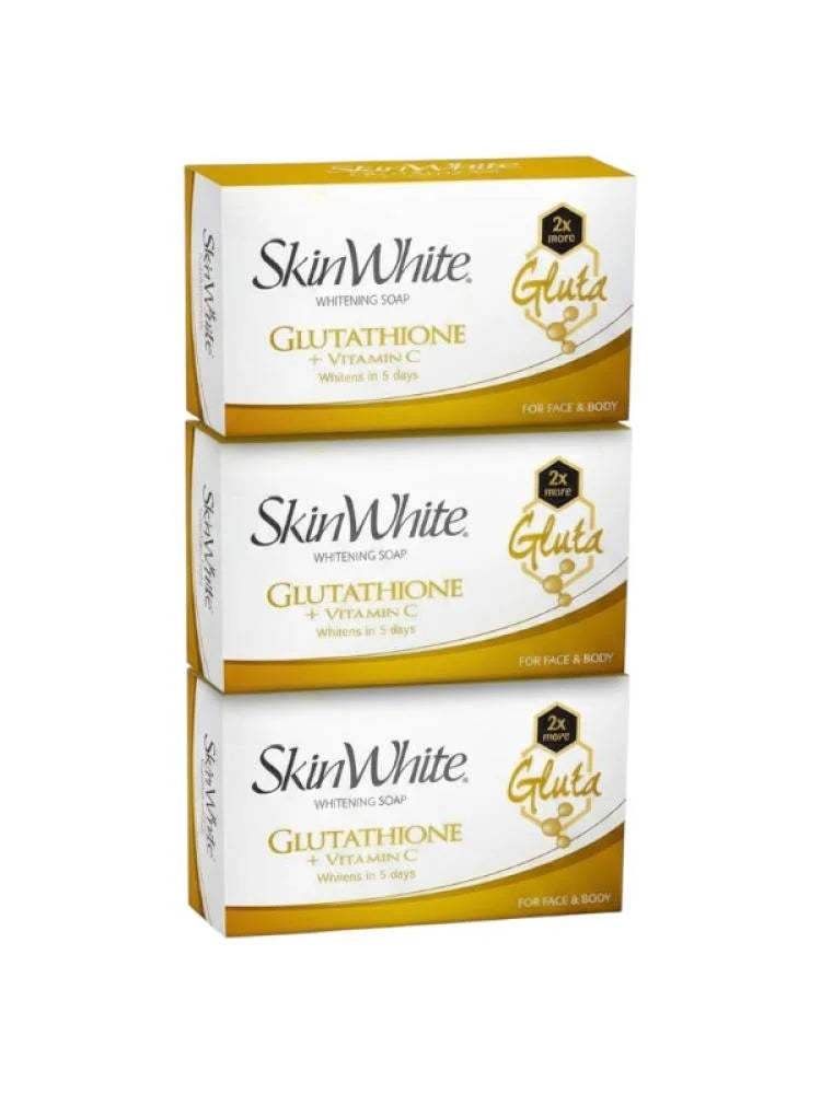 صابون تفتيح البشره بالجلوتاثيون وفيتامين سى من سكين وايت - 3×90 جرام