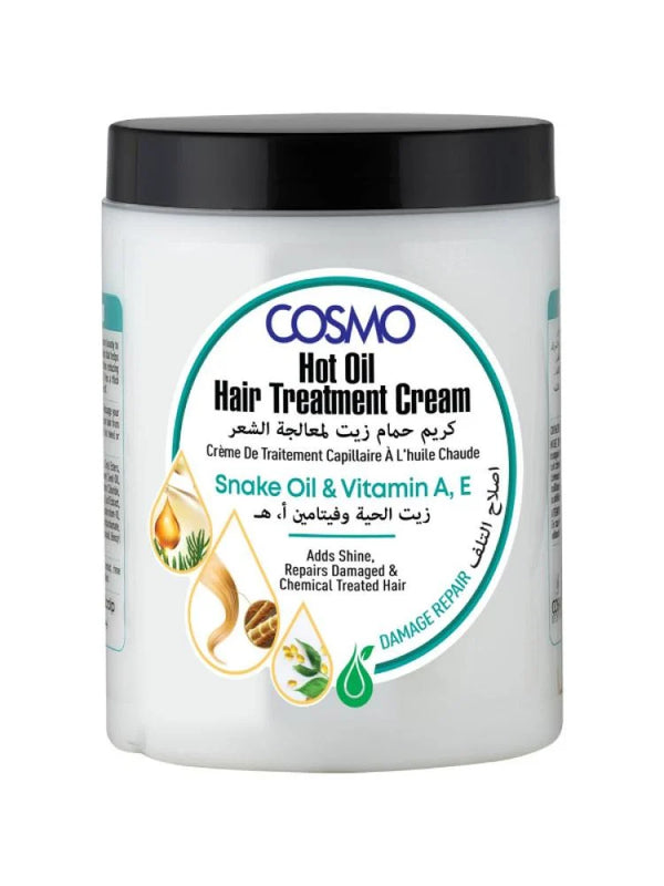كريم حمام زيت لمعالجة الشعر بزيت الحية وفيتامين أ , ه من كوزمو - 1000 مل