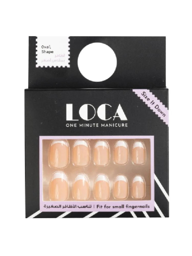 Luca N7 Self-adhesive artificial nails, oval shape, natural French color