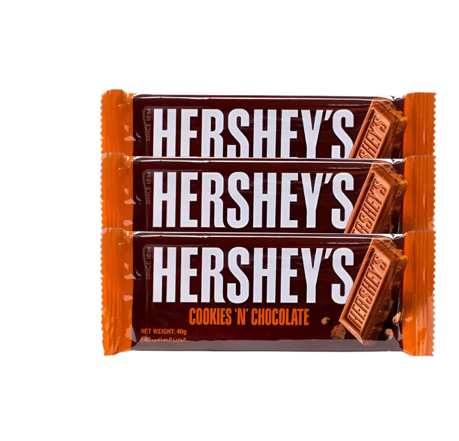 هيرشيز شوكولاته بقطع البسكويت 3 حبات 40 جرام
