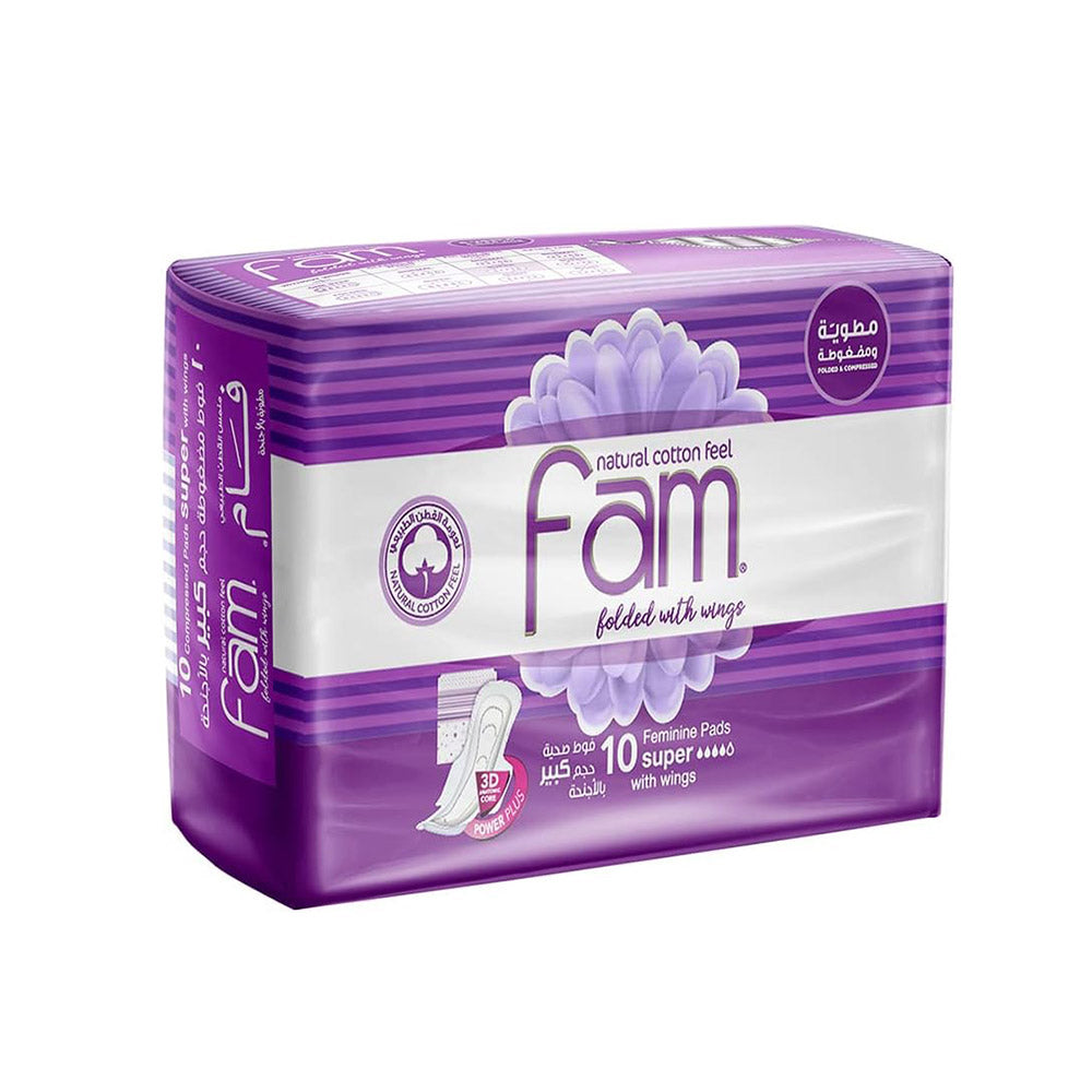 فام فوط صحية نسائية حجم كبير بالأجنحة 10 قطع