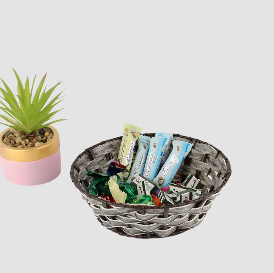 Round wicker basket, size 21*7 cm