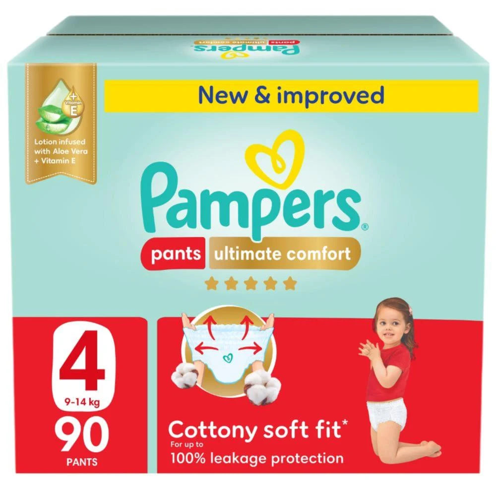 Pampers Pants Size 4 Premium Care Mega Box 90 Count