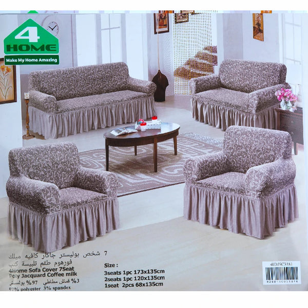 Forhome 7-person sofa upholstery set, Jacquard, Cafe Milk