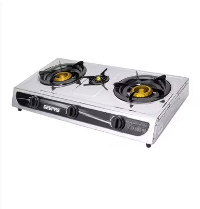 Geepas Stainless Steel Double Burner Gas Stove