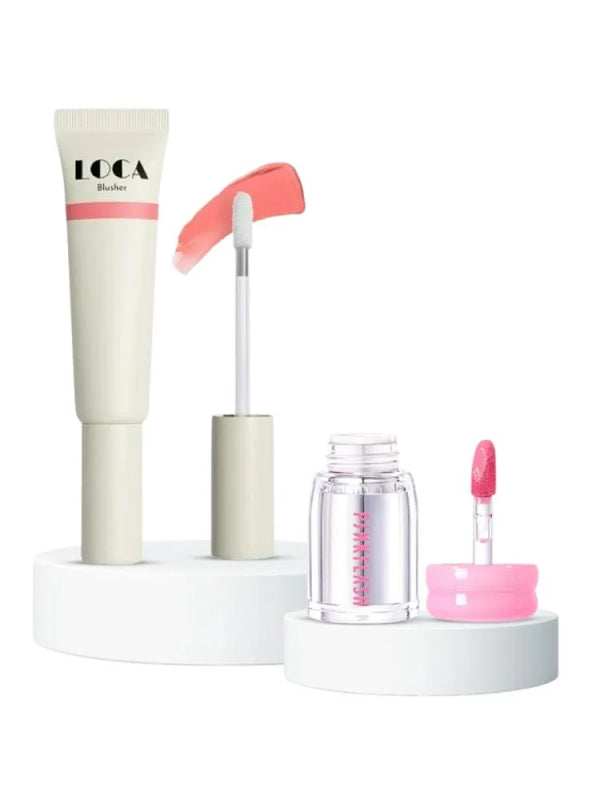 كومبو الخدود الوردية – بلاشر كريمي لوكا + بلاشر سائل بينك فلاش - قطعتين