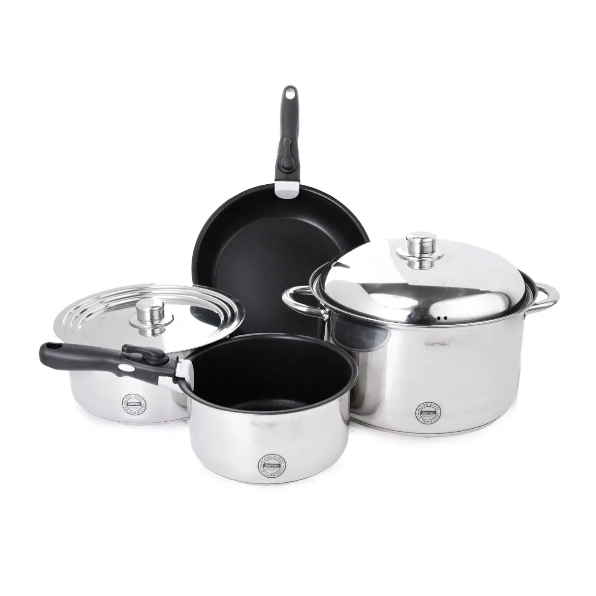 طقم قدور من جيماك يوفر المساحة وقابل للفك مكون من 9 قطع مصنوع من الفولاذ المقاوم للصدأ درجة 304