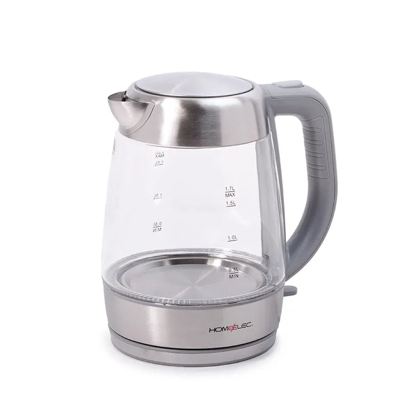 غلاية ماء هوم إلك زجاج 1.7 لتر رمادي