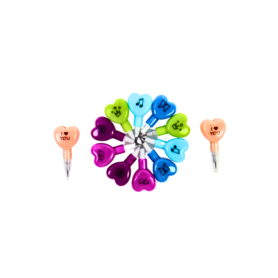 أقلام رصاص بشكل قلب 12 قطعة