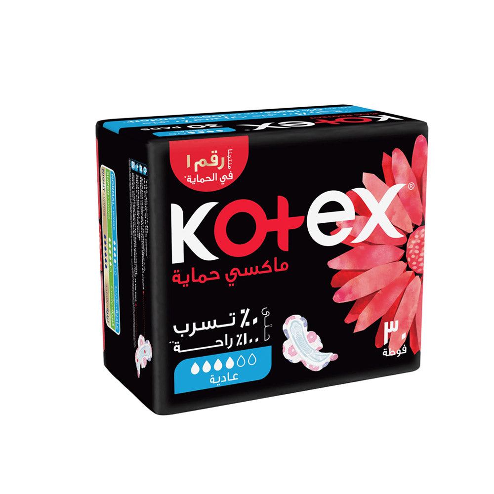 كوتكس فوط صحية ماكسي عادية بالاجنحة 30 فوطة